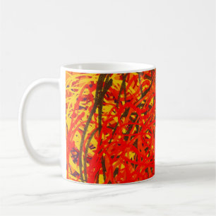 Caneca De Café pintura de abstrato na canvas. Mão fez arte. Color