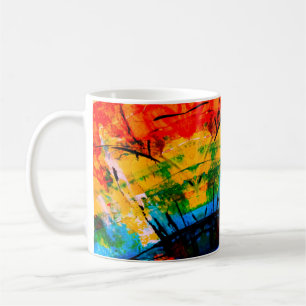 Caneca De Café pintura de abstrato na parede de concreto. ilustra