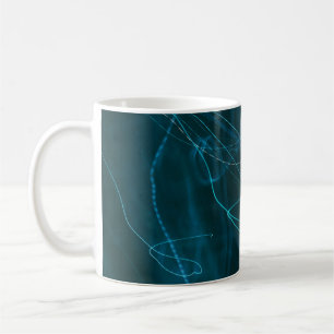 Caneca De Café Pintura de abstrato preto e azul