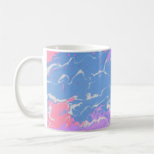 CANECA DE CAFÉ PINTURA DE ABSTRATO VERDE E AZUL