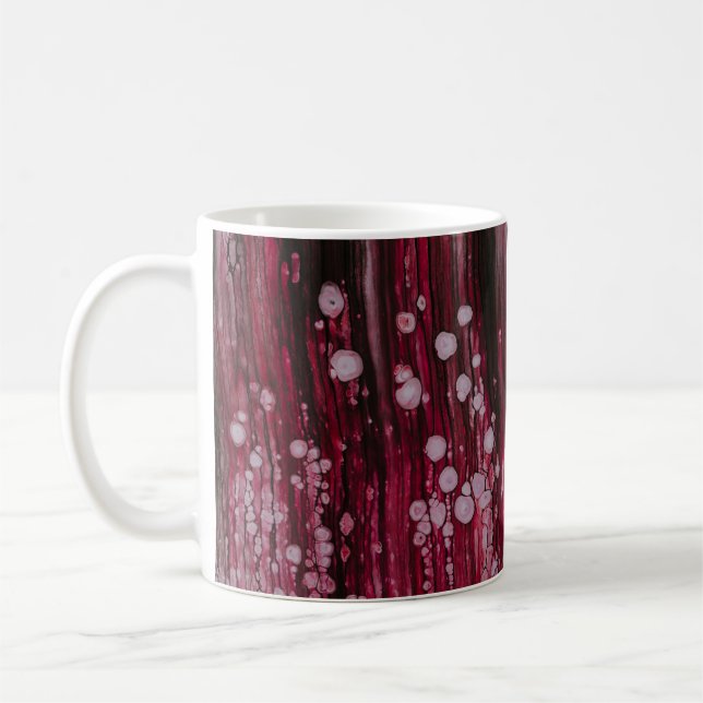 Caneca De Café Pintura de abstrato vermelho (Esquerda)