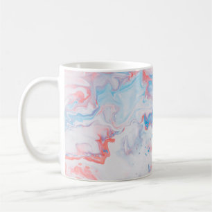 Caneca De Café Pintura de abstrato vermelho, azul e branco