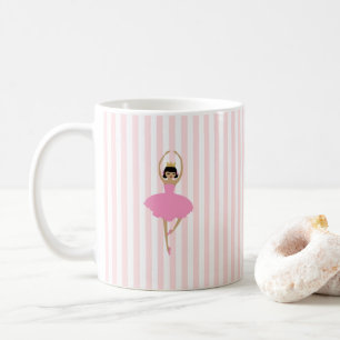 Caneca De Café Pintura de Bailarina Dançarina Faixa Rosa