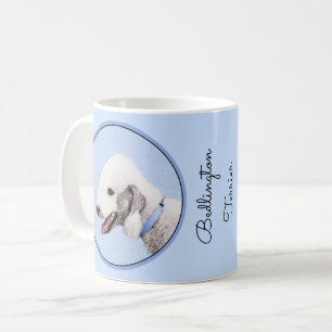Caneca De Café Pintura de Bedlington Terrier - Arte de Cachorro O