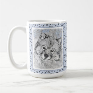 Caneca De Café Pintura de Beth Keeshond - Arte de Cachorro Origin
