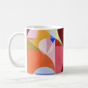 Caneca De Café Pintura de Blocos de Cor Abstrata Geométrica