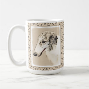 Caneca De Café Pintura de Borzoi (Silver Brindle) Original