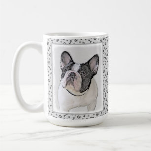 Caneca De Café Pintura de Bulldog Francês (Brindle Pied) - Arte 