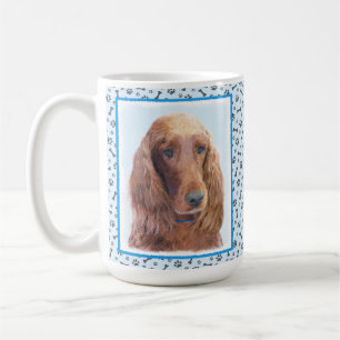 Caneca De Café Pintura de Cachorro Irlandês - Arte de Cachorro O