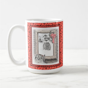Caneca De Café Pintura de Cachorro na Janela de Inverno de Kehond