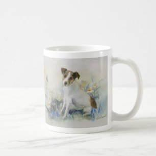 Caneca De Café Pintura de Cães Jack Russell Terrier Watercolor