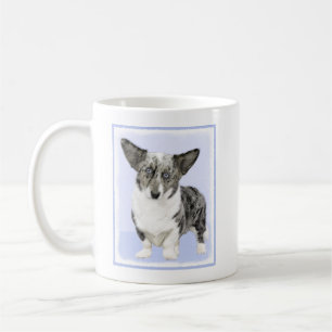 Caneca De Café Pintura de Cardigan Welsh Corgi - Arte Original pa