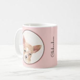 Caneca De Café Pintura de Chihuahua - Arte de Cachorro Original B