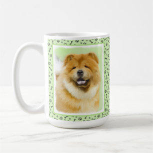 Caneca De Café Pintura De Chow Chow - Arte De Cão Original Bonit