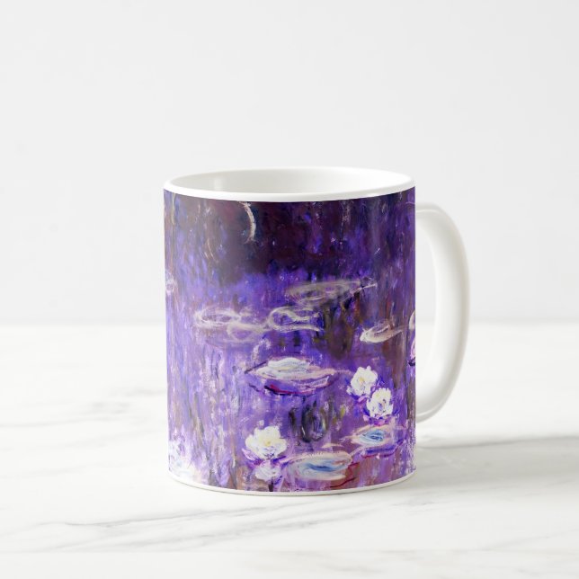 Caneca De Café Pintura de Claude Monet para os lírios (Frente Esquerda)