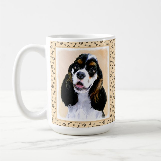 Caneca De Café Pintura De Cocker Spaniel (Participante) - Arte De (Esquerda)