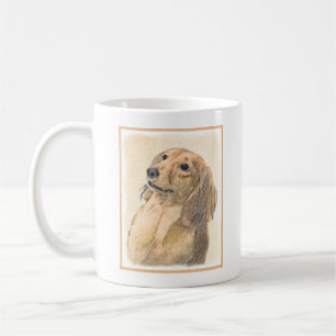 Caneca De Café Pintura de Dachshund (Longhaired) - Arte de Cão Or
