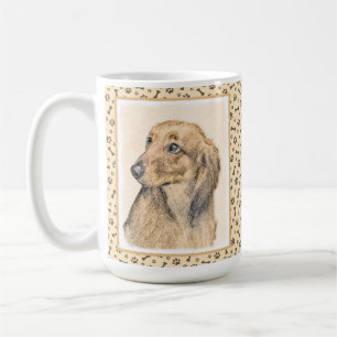 Caneca De Café Pintura de Dachshund (Longhaired) - Arte de Cão Or