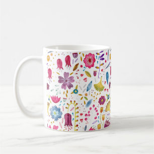 Caneca De Café Pintura de flor selvagem botânica aquática