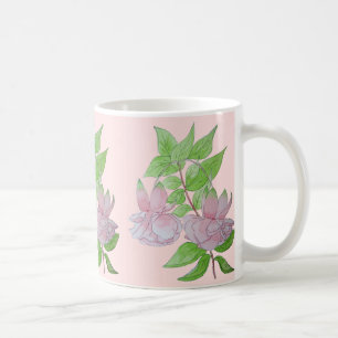 Caneca De Café pintura de flores bonito rosa