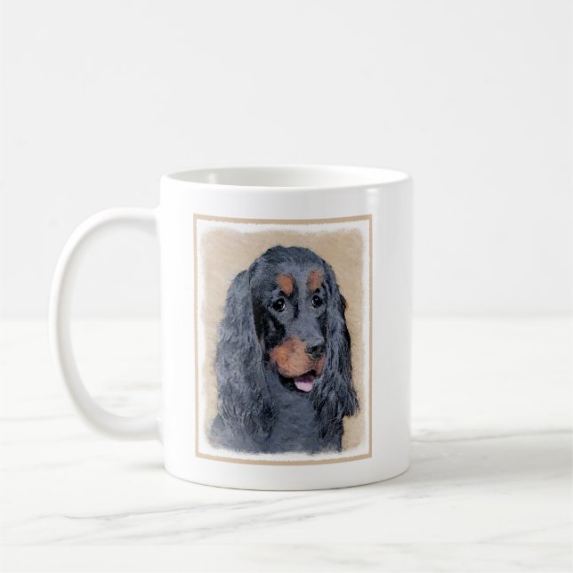 Caneca De Café Pintura de Gordon Setter - Arte de Cachorro Origin (Esquerda)