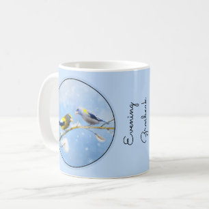 Caneca De Café Pintura de Grosbeak Evening - Arte de Cachorro Ori