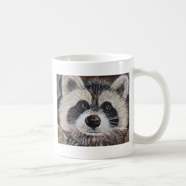 Caneca De Café Pintura de Guaxinim (Direita)