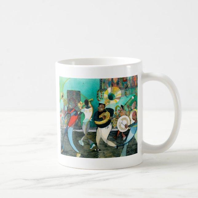 Caneca De Café Pintura de "jazz da música Nova Orleães " (Direita)