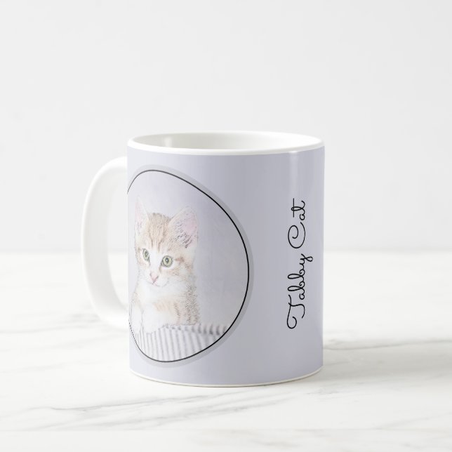 Caneca De Café Pintura de Kitten Orange Tabby - Arte Original par (Frente Esquerda)