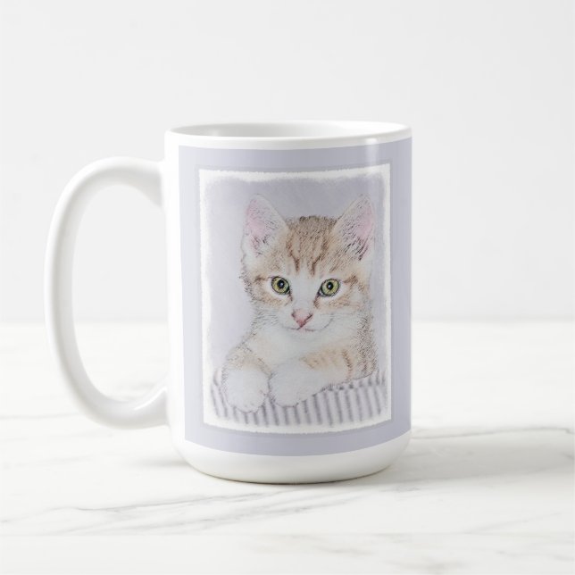 Caneca De Café Pintura de Kitten Orange Tabby - Arte Original par (Esquerda)