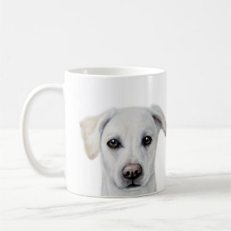 Caneca De Café Pintura de Labrador Branco por Miart