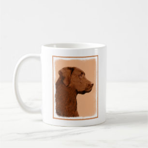 Caneca De Café Pintura de Labrador Retriever (Chocolate) - Arte C