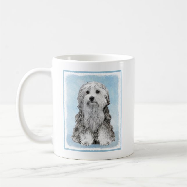 Caneca De Café Pintura De Lowchen - Arte De Cachorro Original Cus (Esquerda)