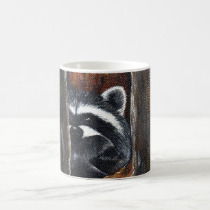 Caneca De Café Pintura de Mãe e Bebê Guaxinim