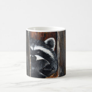 Caneca De Café Pintura de Mãe e Bebê Guaxinim
