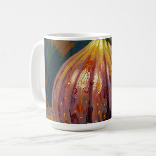 Caneca De Café Pintura de Natureza-Morta de Figo Vibrante