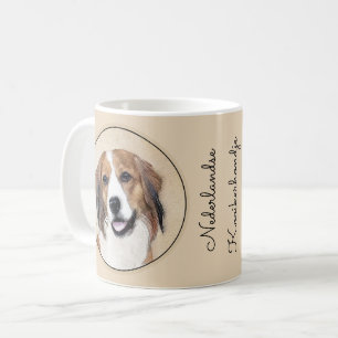 Caneca De Café Pintura De Nederlandse Kooikerhondje - Arte De Cã