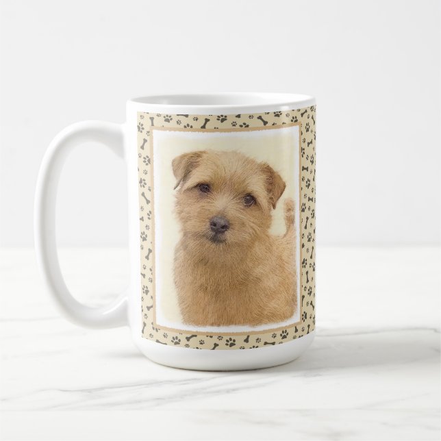 Caneca De Café Pintura de Norfolk Terrier - Arte de Cachorro Orig (Esquerda)