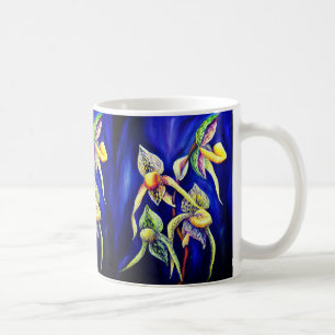 Caneca De Café Pintura de orquídeas azuis