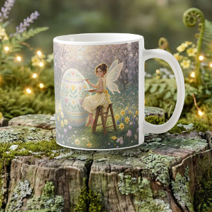 Caneca De Café Pintura de Ovo da Fada da Páscoa Primavera