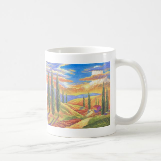 Caneca De Café Pintura de paisagem de Toscânia - multi (Direita)
