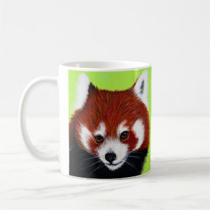 Caneca De Café Pintura de Panda Vermelha
