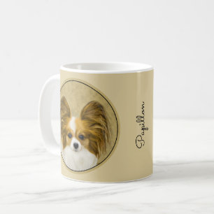 Caneca De Café Pintura de Papillon (Hound Tri) - Arte de Cão Orig