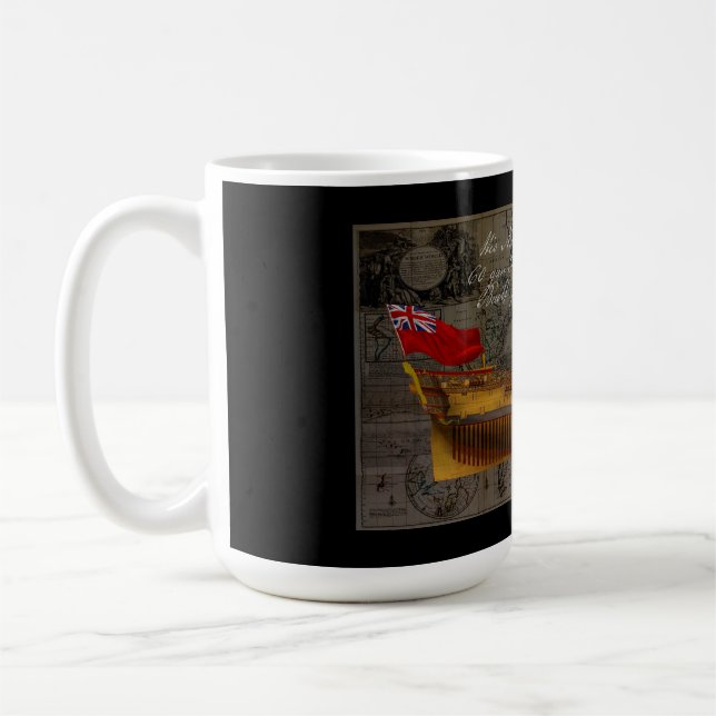 Caneca De Café Pintura de perfil do navio Jersey (Esquerda)