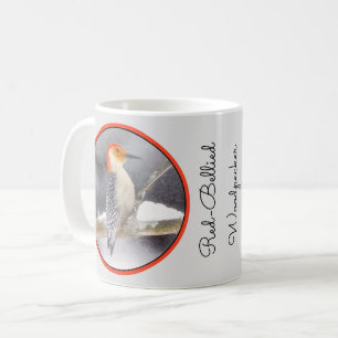 Caneca De Café Pintura De Pica-Pau De Belém Vermelho - Arte De Pá