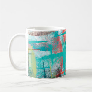 Caneca De Café Pintura de pincel. Forma única de combinação de ca