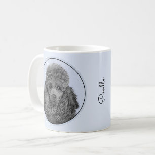 Caneca De Café Pintura de Poodle Brinquedo Miniatura Preto Arte O