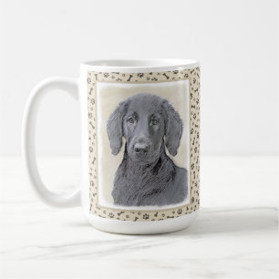 Caneca De Café Pintura De Retriever Revestida Plana - Arte De Cã