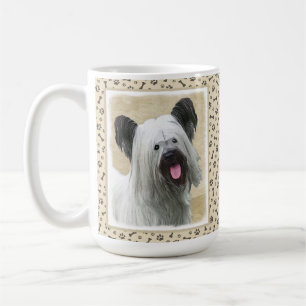 Caneca De Café Pintura de Skye Terrier - Arte de Cachorro Origina