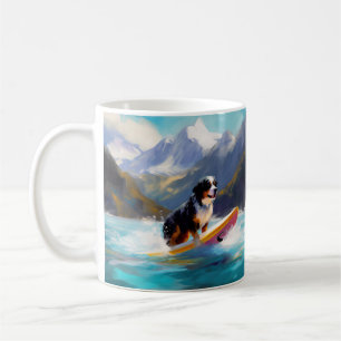 Caneca De Café Pintura de Surf na Praia da Montanha de Berna